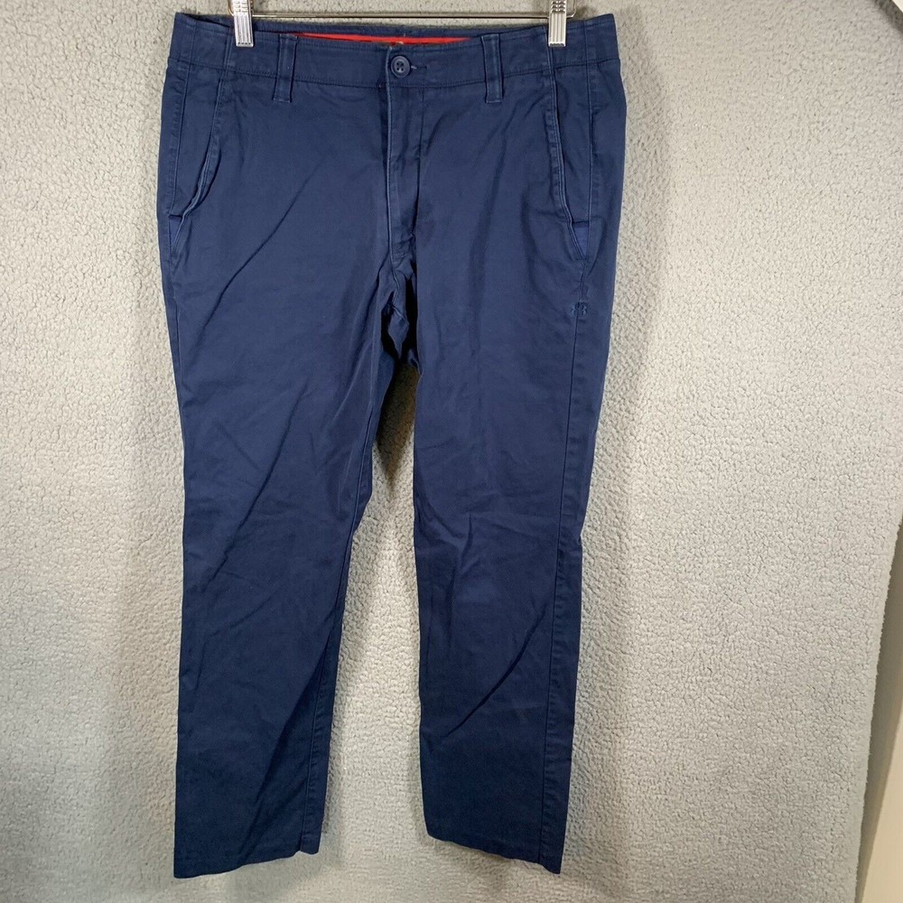 Under Armour Pants Mens 36x31 Blue Chino Straight Fit Cotton Flat Front Casual